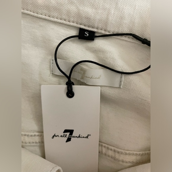 NWT 7 For All Mankind Ivory Color Jean Jacket Size S - Picture 4 of 9